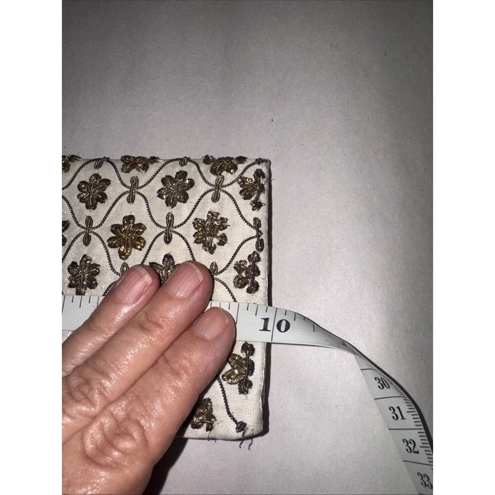 Eastern Artscorp Beaded Satin Clutch India Vintage Gold/bronze